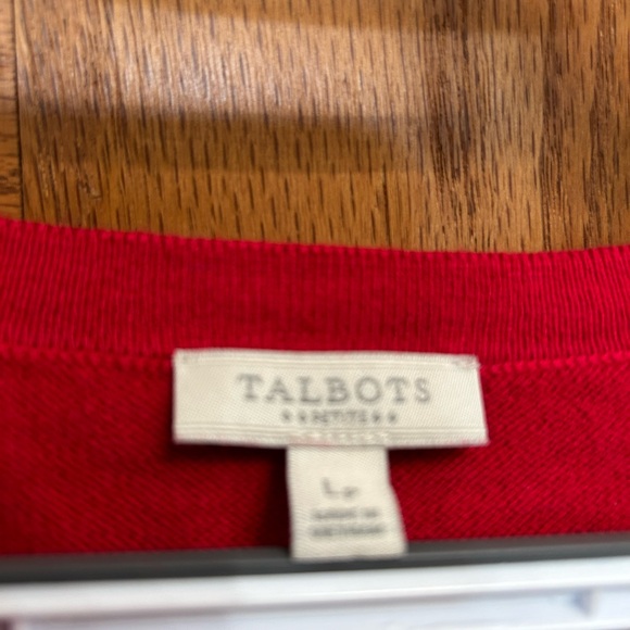 Talbots Red Scotty Dog Sweater, New With Tags Size Petite Large - Picture 5 of 6